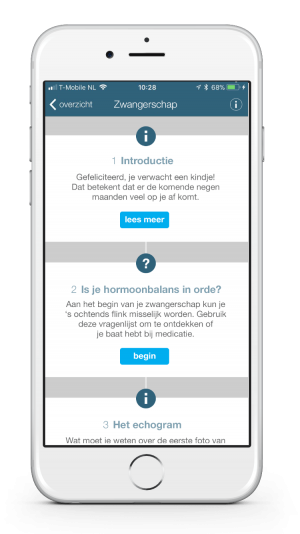 iPhone-6 zwangerschap Patient Reported Outcome Measures (PROMS) behandelpad