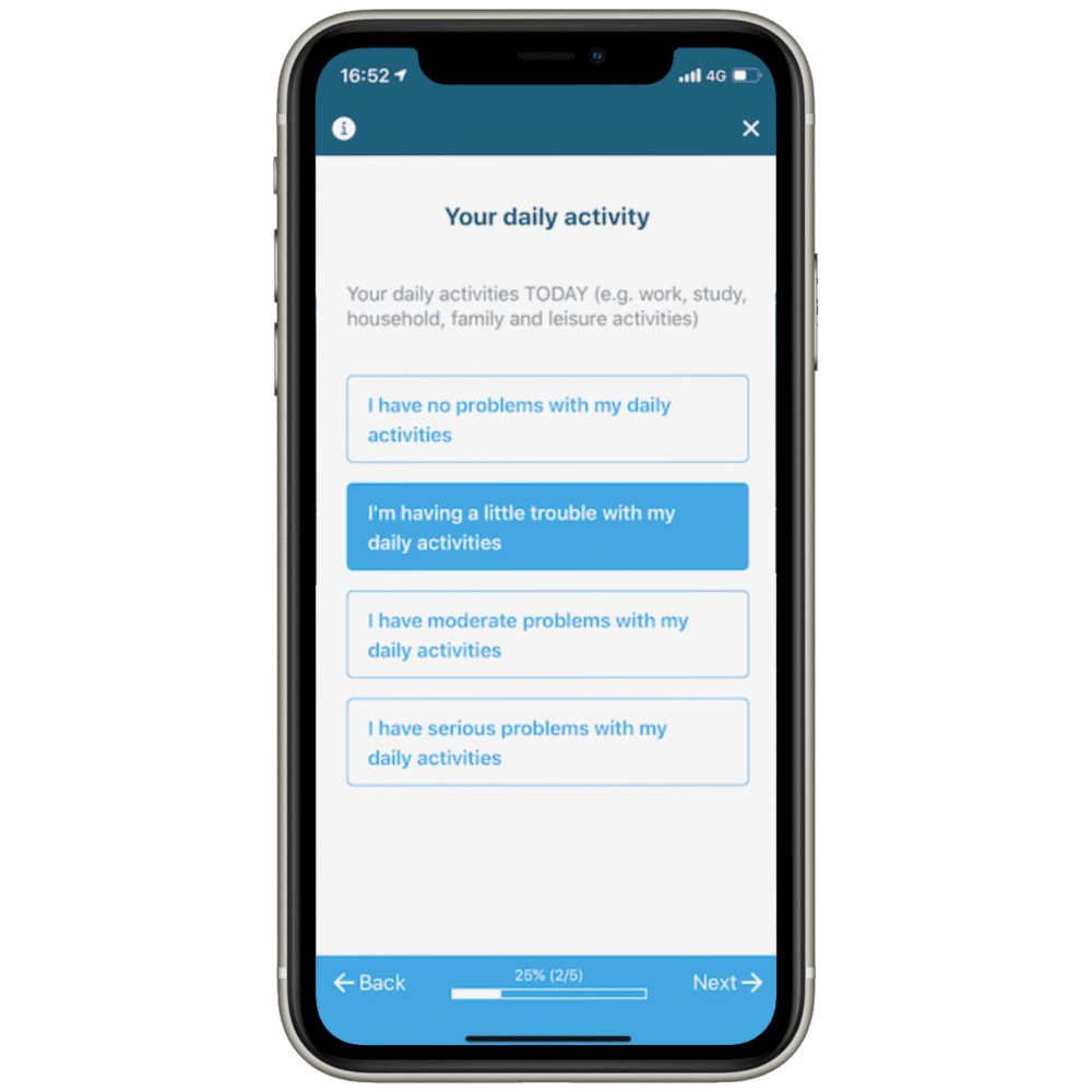 Zung Self-Rating Depression Scale ZSDS Patient Reported Outcome Measures (PROM) treatment pathway